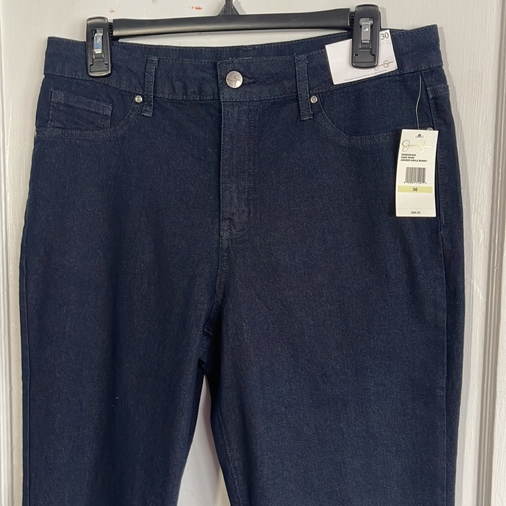 NWT Jessica Simpson Jeans 30 Adored Ankle Skinny Dark Wash Stretch New Rinse - Picture 2 of 10
